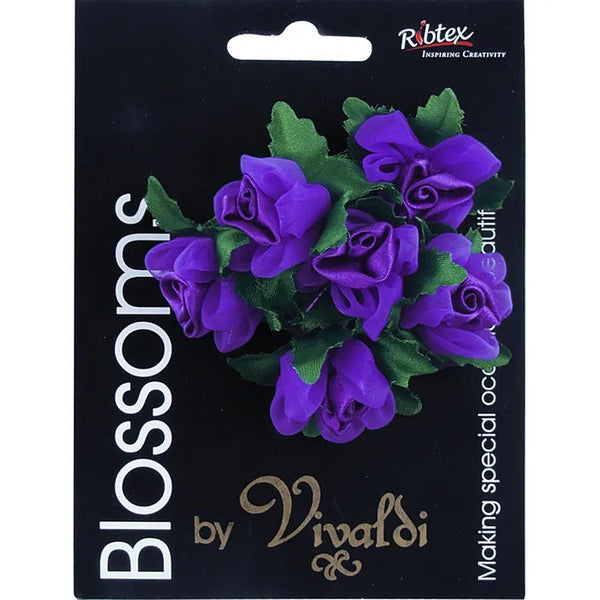 30mm Satin & Organza Rose Bud with Leaves